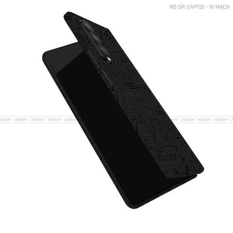 Dán Skin Galaxy Z Fold3 Vân Vi Mạch Đen | UVPT01