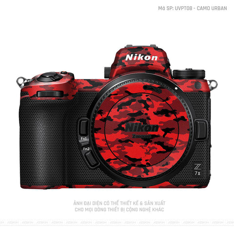 Dán Skin Máy Ảnh Nikon Vân Nổi Camo Urban Đỏ | UVPT08