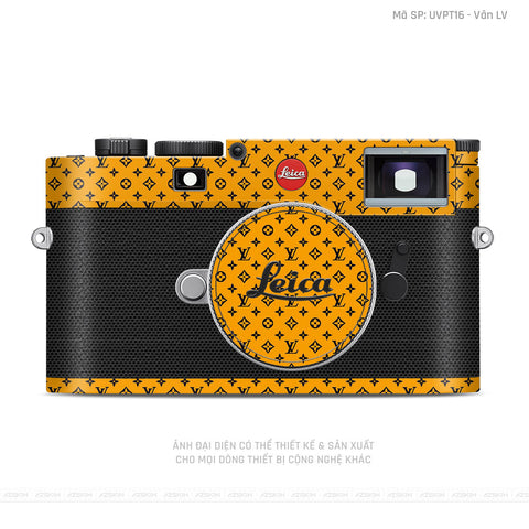 Dán Skin Máy Ảnh Leica Vân Pattern LV Vàng Đen | UVPT16