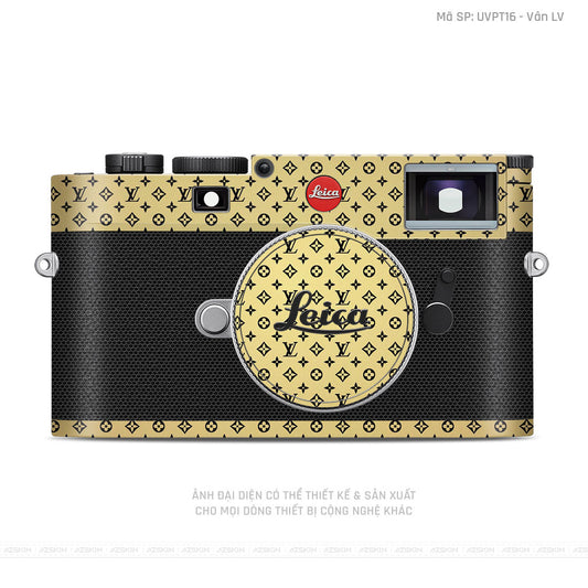 Dán Skin Máy Ảnh Leica Vân Pattern LV Vàng Đồng | UVPT16