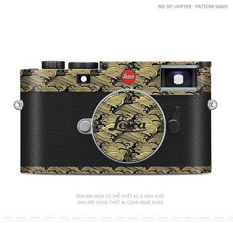 Dán Skin Máy Ảnh Leica Vân Nổi Pattern Wave Vàng | UVPT09