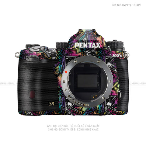 Dán Skin Máy Ảnh Pentax Vân Nổi Neon 04 | UVPT19