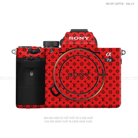 Dán Skin Máy Ảnh Sony Vân Pattern LV Đỏ Đen | UVPT16
