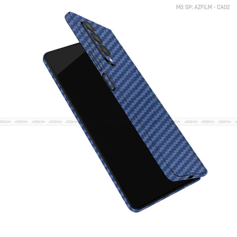 Dán Skin Galaxy Z Fold3 Vân Carbon Xanh | AZFILM - CA02