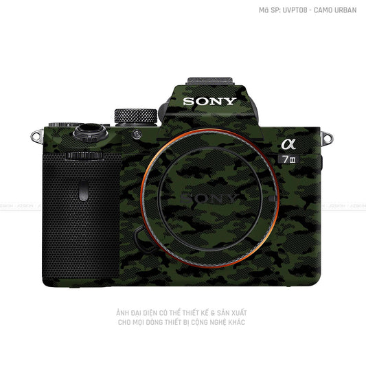 Dán Skin Máy Ảnh Sony Vân Camo Urban Xanh | UVPT08