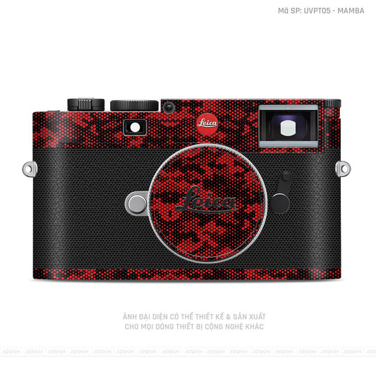 Dán Skin Máy Ảnh Leica Vân Nổi Mamba Đỏ | UVPT05
