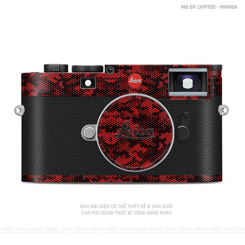 Dán Skin Máy Ảnh Leica Vân Nổi Mamba Đỏ | UVPT05