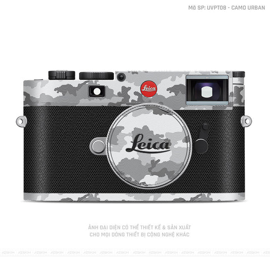 Dán Skin Máy Ảnh Leica Vân Nổi Camo Urban Trắng | UVPT08