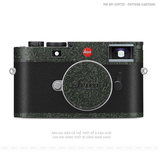 Dán Skin Máy Ảnh Leica Vân Pattern Cartoon Xanh | UVPT12