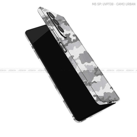 Dán Skin Galaxy Z Fold3 Vân Pattern Camo Urban Trắng | UVPT08