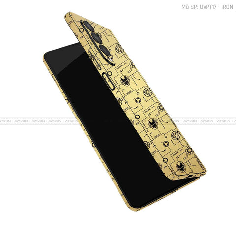 Dán Skin Galaxy Z Fold3 Vân IRON MAN Vàng Đồng | UVPT17