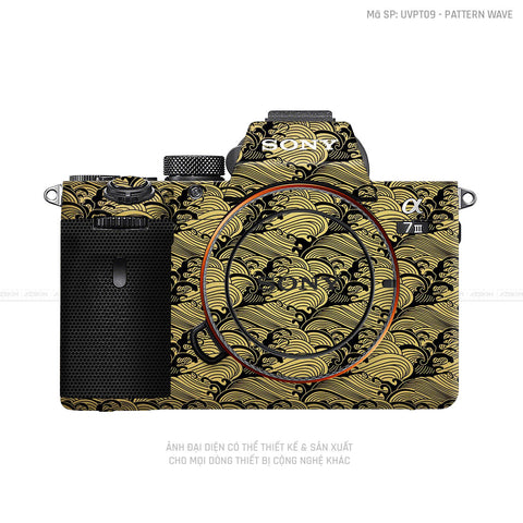 Dán Skin Máy Ảnh Sony Vân PATTERN WAVE Vàng Đồng | UVPT09