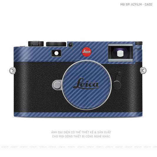 Dán Skin Máy Ảnh Leica Vân Carbon Xanh | AZFILM - CA02