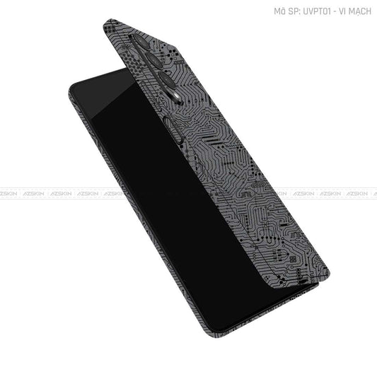 Dán Skin Galaxy Z Fold5 Vân Nổi Vi Mạch Xám | UVPT01