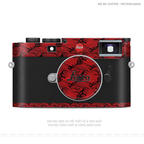 Dán Skin Máy Ảnh Leica Vân Nổi Pattern Wave Đỏ | UVPT09