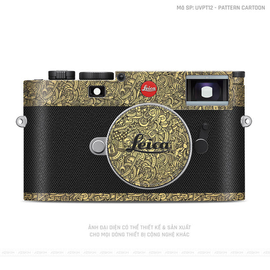 Dán Skin Máy Ảnh Leica Vân Pattern Cartoon Vàng | UVPT12