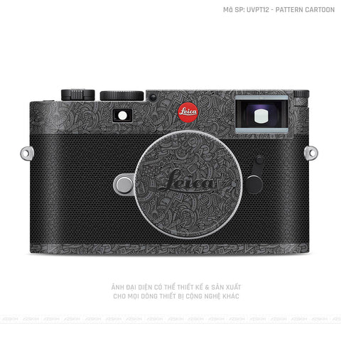 Dán Skin Máy Ảnh Leica Vân Pattern Cartoon Xám | UVPT12