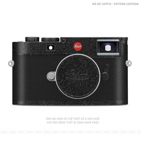 Dán Skin Máy Ảnh Leica Vân Pattern Cartoon Đen | UVPT12