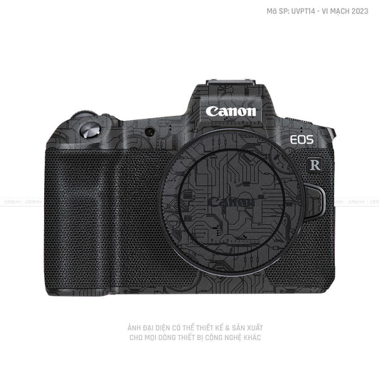 Dán Skin Máy Ảnh Canon Vân Nổi Vi Mạch 2023 Đen | UVPT14