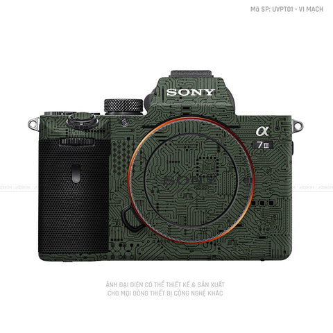 Dán Skin Máy Ảnh Sony Vân Nổi Vi Mạch Xanh Midnghit | UVPT01