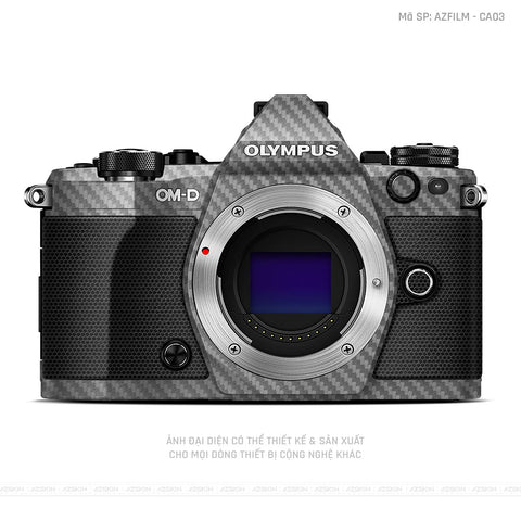 Dán Skin Máy Ảnh Olympus Vân Nổi Carbon Xám | AZFILM - CA03