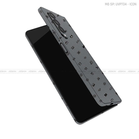 Dán Skin Galaxy Z Fold3 Vân Nổi ICON Xám | UVPT04