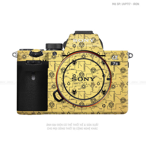 Dán Skin Máy Ảnh Sony Vân Pattern Ironman Vàng Đồng | UVPT17