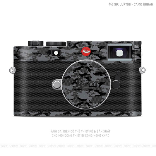 Dán Skin Máy Ảnh Leica Vân Nổi Camo Urban Xám | UVPT08