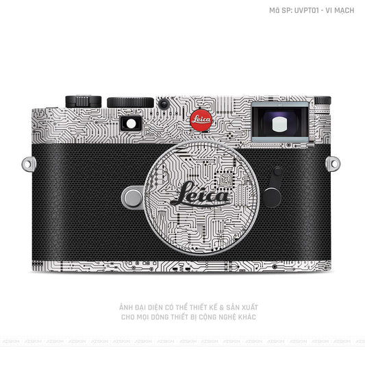 Dán Skin Máy Ảnh Leica Vân Nổi Vi Mạch Trắng | UVPT01