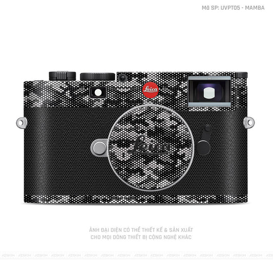 Dán Skin Máy Ảnh Leica Vân Nổi Mamba Đỏ Trắng | UVPT05