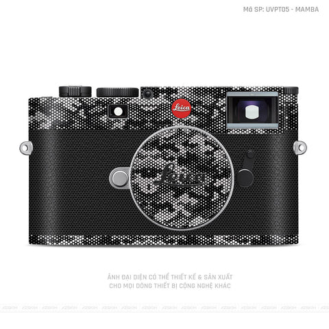 Dán Skin Máy Ảnh Leica Vân Nổi Mamba Đỏ Trắng | UVPT05