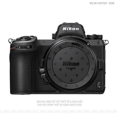 Dán Skin Máy Ảnh Nikon Vân Nổi Pattern Icon Đen | UVPT04