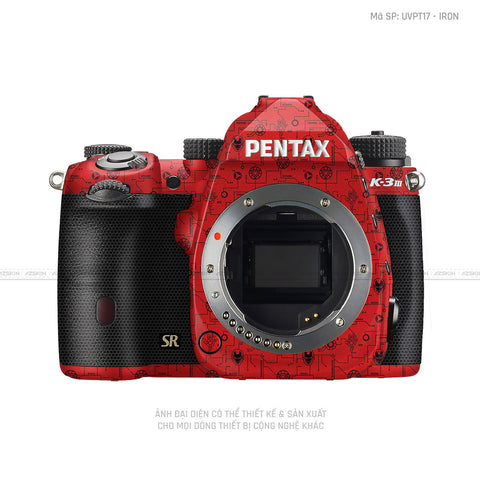 Dán Skin Máy Ảnh Pentax Vân Nổi Động Cơ Đỏ | UVPT18