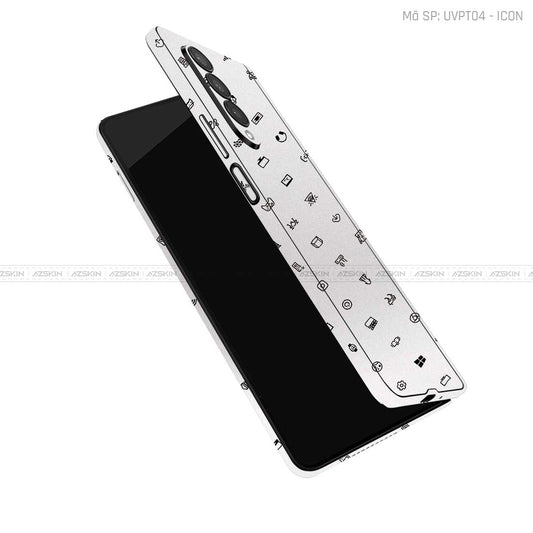 Dán Skin Galaxy Z Fold 7 Vân Nổi ICON Trắng | UVPT04