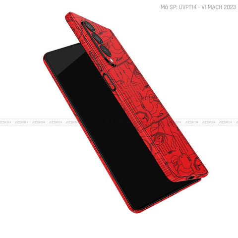 Dán Skin Galaxy Z Fold 6 Vân Nổi Vi Mạch 2023 Đỏ | UVPT14