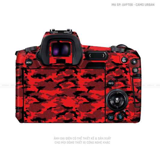 Dán Skin Máy Ảnh Canon Vân Nổi Camo Urban Đỏ | UVPT08