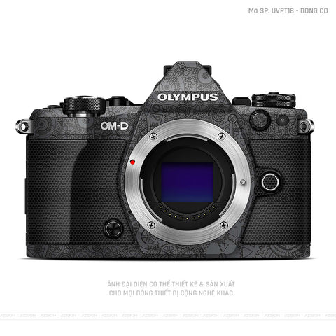 Dán Skin Máy Ảnh Olympus Vân Nổi Động Cơ Xám | UVPT18