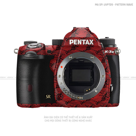 Dán Skin Máy Ảnh Pentax Vân Nổi Pattern Wave Đỏ | UVPT09
