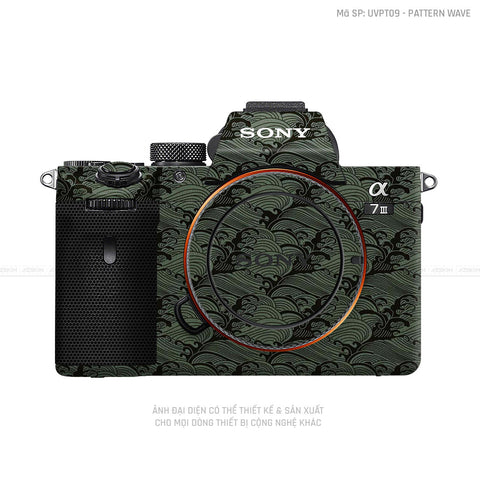 Dán Skin Máy Ảnh Sony Vân PATTERN WAVE Xanh | UVPT09