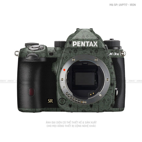 Dán Skin Máy Ảnh Pentax Vân Nổi Động Cơ Xanh | UVPT18