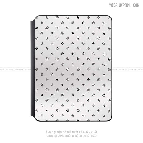 Dán Skin Magic Keyboard Vân ICON Trắng | UVPT04