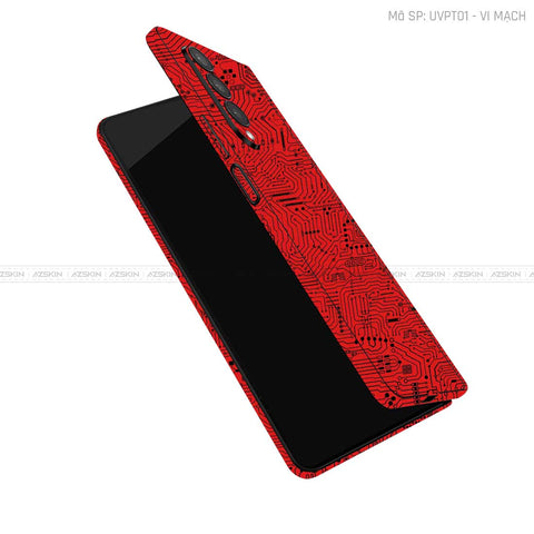 Dán Skin Galaxy Z Fold3 Vân Vi Mạch Đỏ | UVPT01