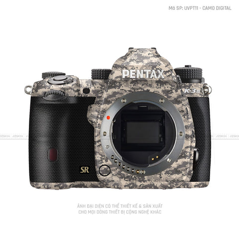 Dán Skin Máy Ảnh Pentax Vân Nổi Camo Digital Vàng Cát | UVPT11