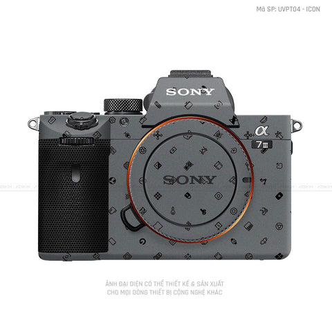Dán Skin Máy Ảnh Sony Vân Icon Xám| UVPT04