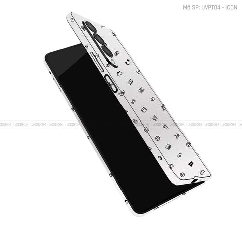 Dán Skin Galaxy Z Fold3 Vân Nổi ICON Trắng | UVPT04