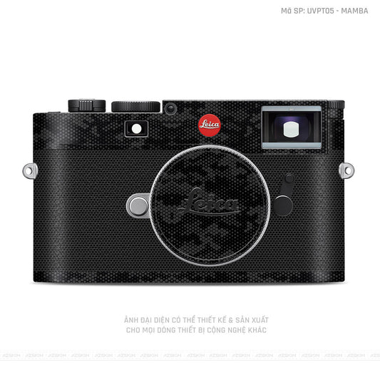 Dán Skin Máy Ảnh Leica Vân Nổi Mamba Đen | UVPT05