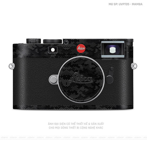 Dán Skin Máy Ảnh Leica Vân Nổi Mamba Đen | UVPT05