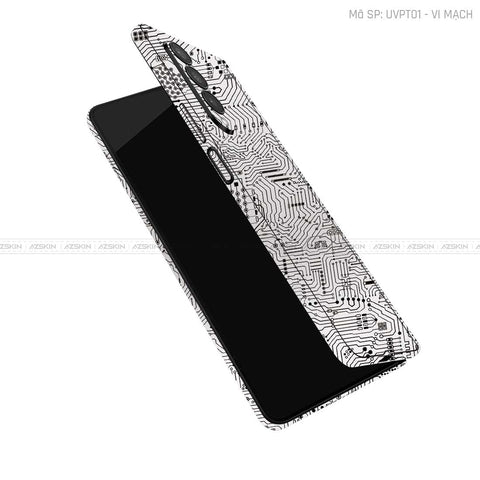 Dán Skin Galaxy Z Fold3 Vân Vi Mạch Trắng | UVPT01