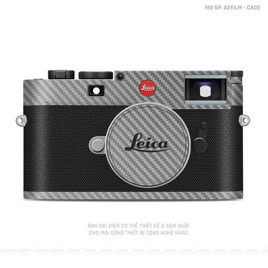 Dán Skin Máy Ảnh Leica Vân Carbon Xám | AZFILM - CA03
