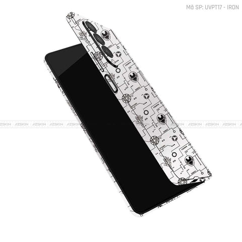 Dán Skin Galaxy Z Fold 6 Vân Nổi IRonman Trắng | UVPT17